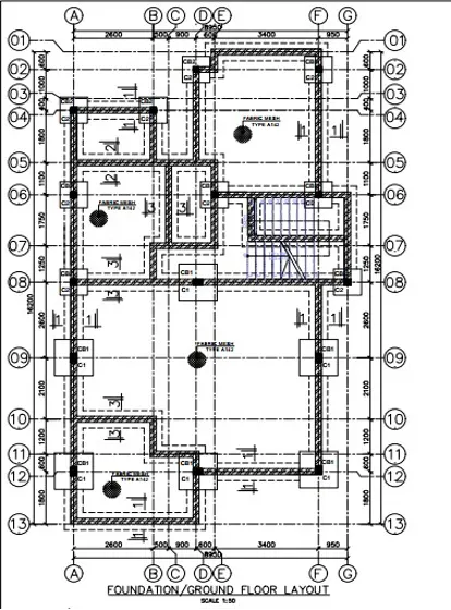 Fig 2: A sample of a structural drawing